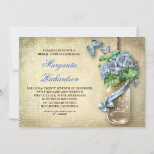 Invitation mason jar rustique vieilles fleurs nuptiale invita