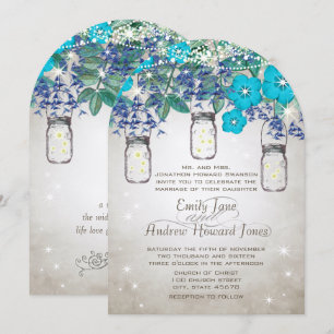 Invitation Mason Jar sous les étoiles rustique et romantique