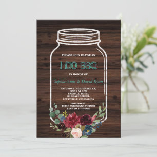 Invitation Mason Jar Vielle grange avant que je fasse BBQ