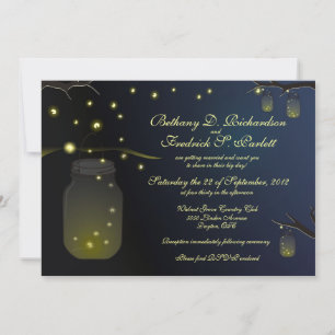 Invitation Mason Jars and Fireflies à Dusk