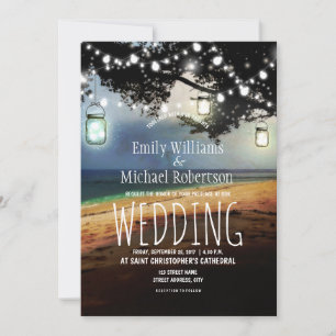 Invitation Mason Jars String éclaire un Mariage rustique élég