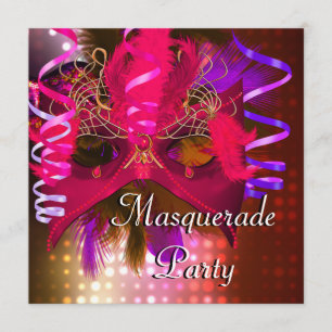 Invitation Masque de fête masquée Mardi Gras Carnaval
