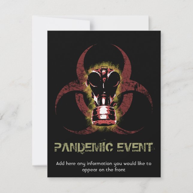 Invitation Masque de gaz biodangereux personnalisable (Devant)