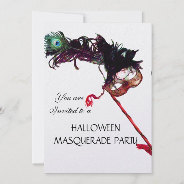 Invitation MASQUE DE LA PARTIE MASQUÉRADE HALLOWEEN, glace bl (Devant)