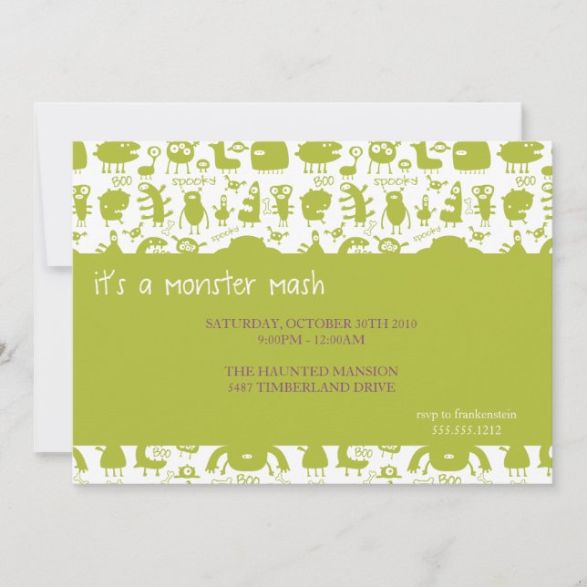 Invitation masque de monstres {halloween party invitation} (Devant)