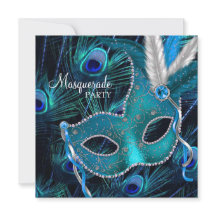 Masque de paon bleu sarcelle Fête masquée