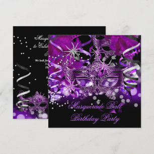 Invitation Masque de soirée masquée araignée violet gothique