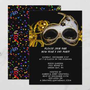 Invitation Masque et Confetti du Nouvel An, ZRP