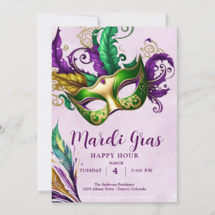 Invitation Masque Mardi Gras