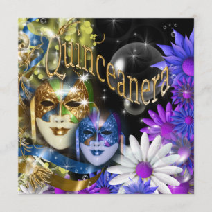 Invitation Masque masqué de Quinceanera PERSONNALISER