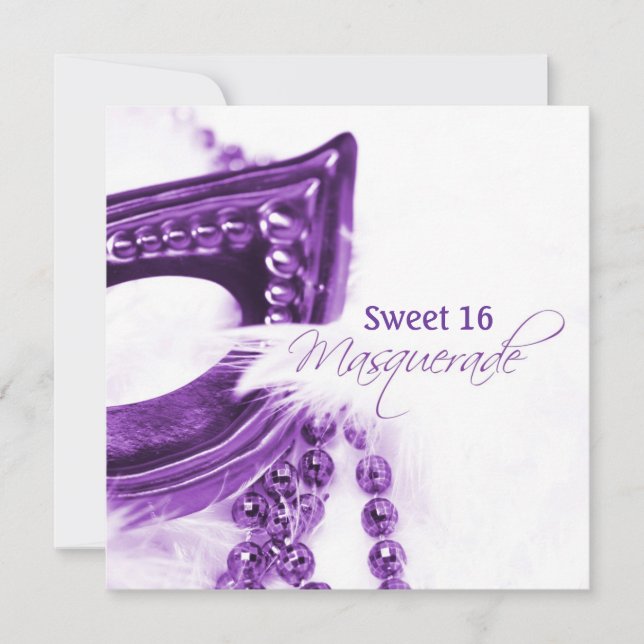 Invitation Masque mauve (Devant)