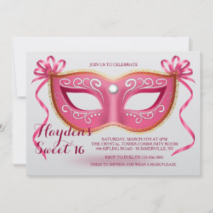Invitation Masque Rose