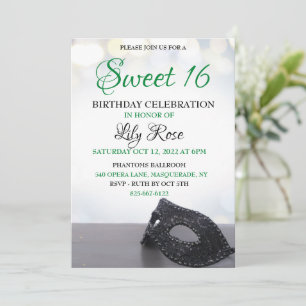 Invitation masquée pour un sweet 16