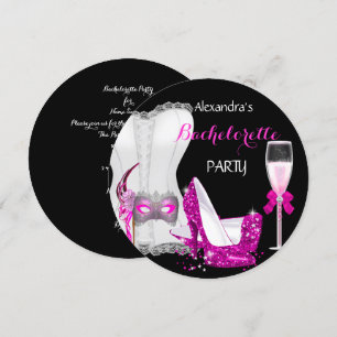 Invitation Masquerade Champagne Bachelorette Corset Rose R