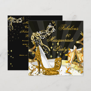 Invitation Masquerade Fabulous 40 Femme Talon Haut Or