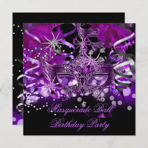 Invitation Masquerade fêtrement araignée violet gothique