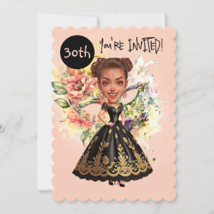 Invitation Masquerade personnalisée 30e anniversaire Bash