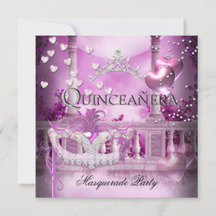 Invitation Masquerade Quinceanera 15 Pink Party