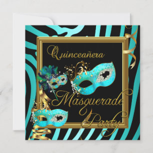 Invitation Masquerade Quinceanera 15 Zebra Anniversaire