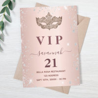 Masquerade rose or argent parties scintillant vip 