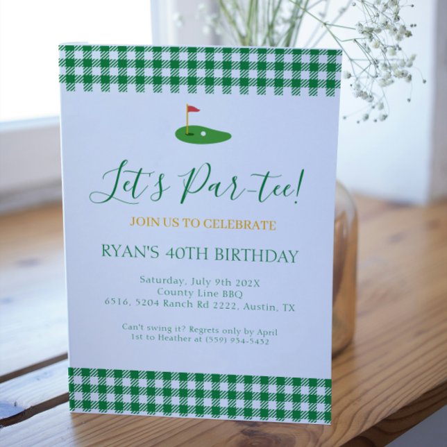 Invitation Masters Anniversaire Golf Thème pour Adulte Aîné (Créateur téléchargé)