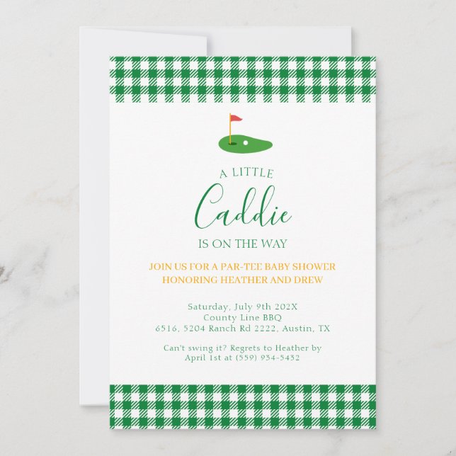 Invitation Masters Baby Shower Golf Par tee couple Theme  (Devant)