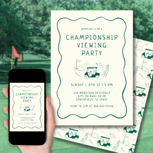 Invitation Masters Golf Soirée de Regard de Montre Dessinée à