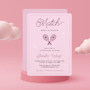 Invitation Match Fabriqué en Fête des mariées de tennis rose
