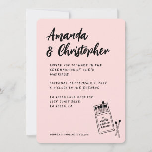 Invitation Match Fabriqué en Mariage noir rétro paradis