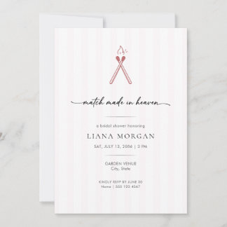 Invitation Match Made in Heaven Elegant Bridal Shower