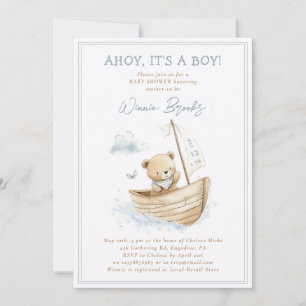 Invitation Matelot! C'est un garçon! Ours marin bébé Shower
