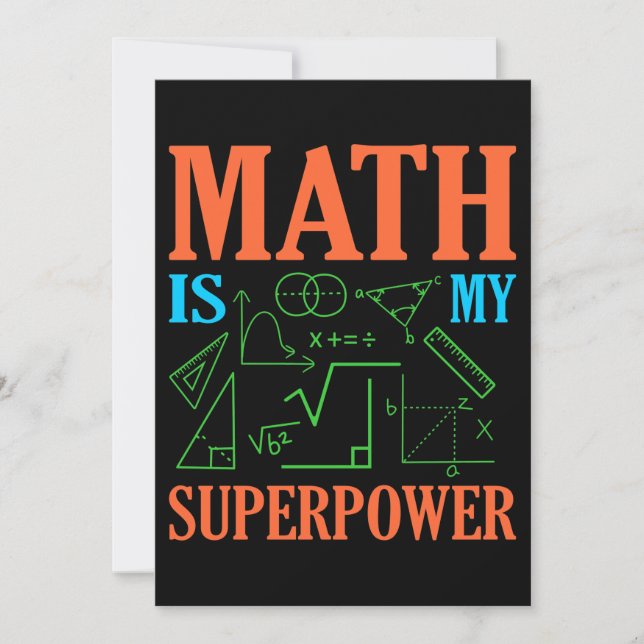 Invitation Math Est Superpower Enseignant Mathématiques Mathé (Devant)