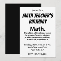 Math Typographie Anniversaire des professeurs de m