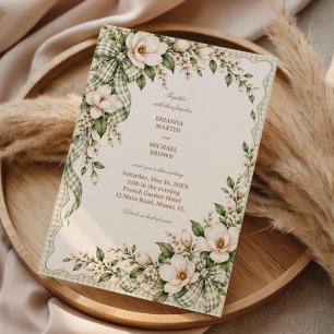Invitation Matins de Magnolia Emballés dans du Gingham