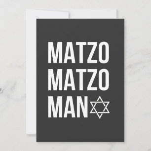Invitation Matzo Matzo Man juif Hanukkah 