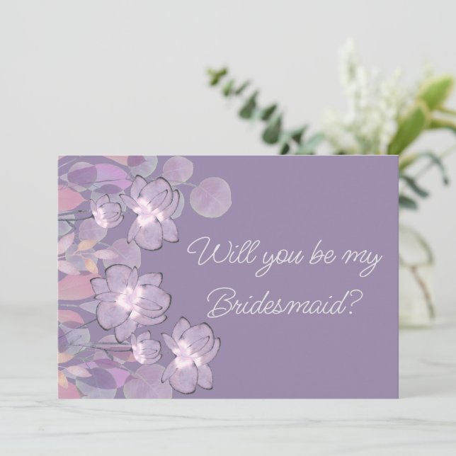 Invitation Mauve mauve purple floral be brique proposition de (Debout devant)