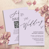 Mauve QR Code Tout en un élégant Mariage de script