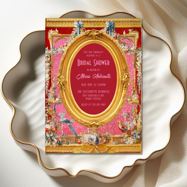 Invitation Maximaliste Marie Antoinette Rococo Fête des marié (Créateur téléchargé)