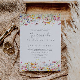 Invitation Meadow Fleur sauvage coloré Nuestra Boda Mariage