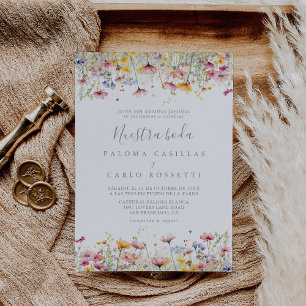 Invitation Meadow Fleur sauvage coloré Nuestra Boda Mariage