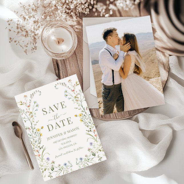 Invitation Meadow Flower Fleur sauvage Boho Enregistrer la da (Créateur téléchargé)