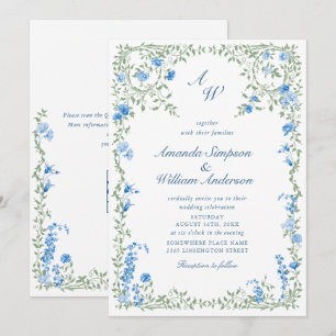 Invitation Meadow Pastel Rose Floral Mariage code QR