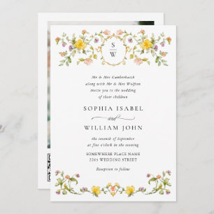 Invitation Meadow Pastel Rose Floral Mariage code QR