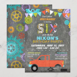 Invitation Mécanicien de voiture Outils tableau de bord Anniv