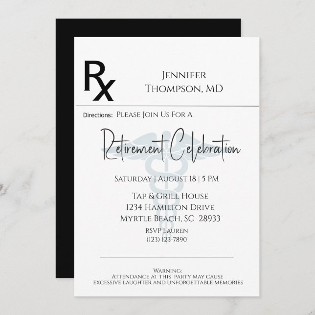 Invitation Médicale à l'aide d'un carnet de comman (Devant / Derrière)