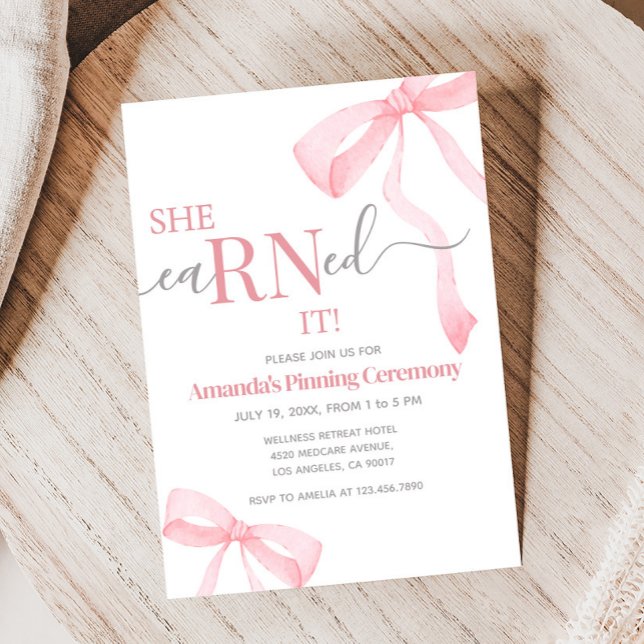 Invitation Médicale infirmière RN Pinning Graduation Party (Nursing Medical RN Pinning Graduation Party)