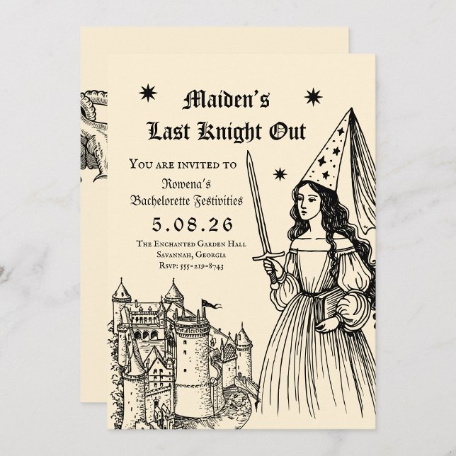 Invitation Medieval “Last Knight Out” Bachelorette (Créateur téléchargé)