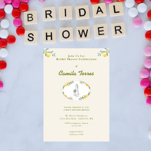 Invitation Mediterranean Botanical Lemon Olive Baby Shower de
