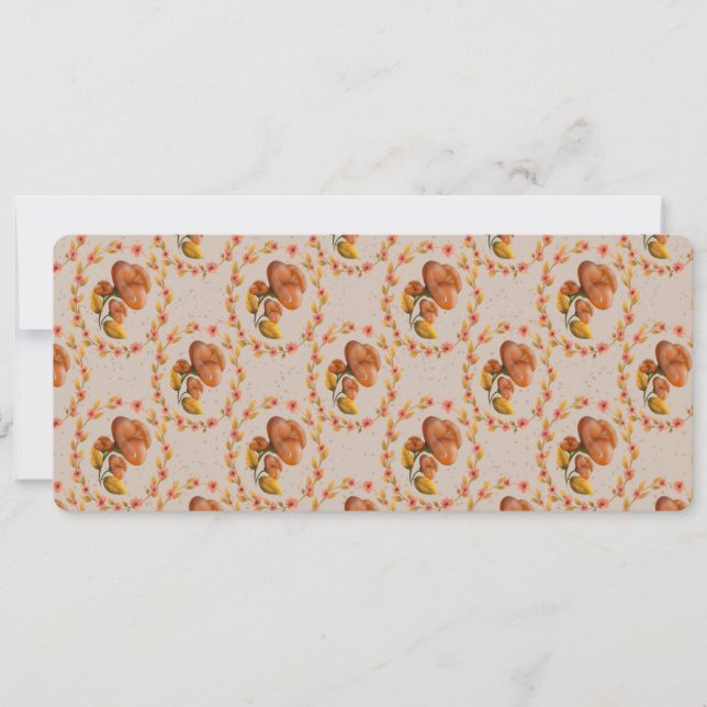 Invitation Mediterranean floral wreath pattern warm orange fl (Devant)