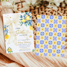 Mediterranean Lemon Sweetie Citrus Bow Baby Shower